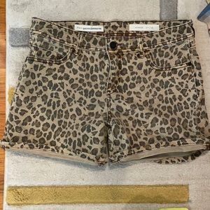 Pilcro & the Letterpress denim leopard shorts 26